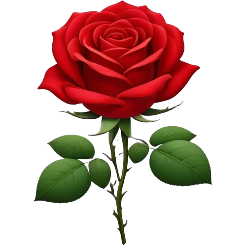 minimalist red rose emoji