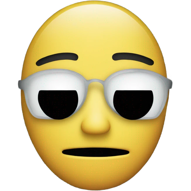 An emoji-style image of a sad face holding a smiling mask in front of it. The background is black. emoji