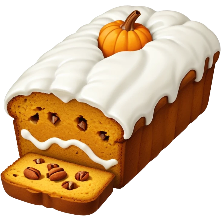 Pumpkin loaf with white icing  emoji