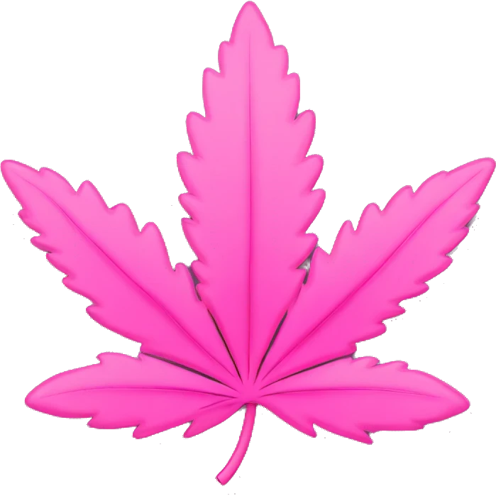 Pink marijuana leaf with pink bow emoji
