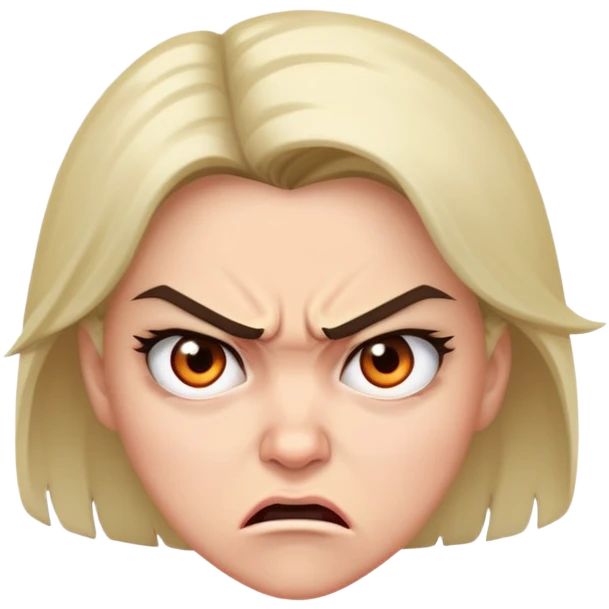 very angry woman staring to the side emoji