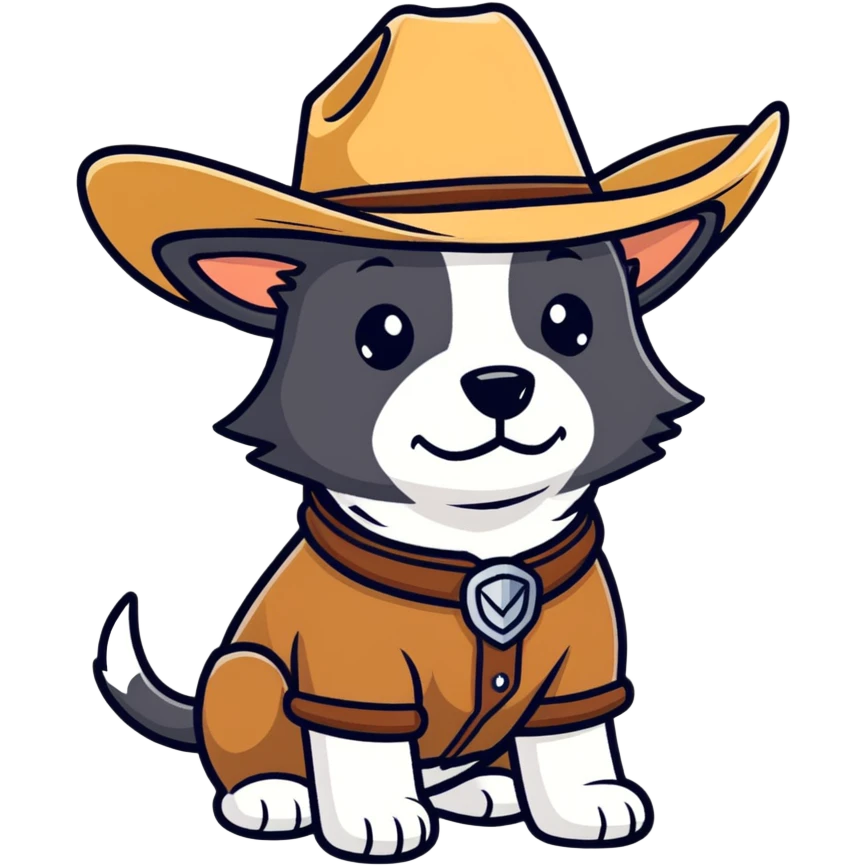 Dog wearing a cowboy hat emoji