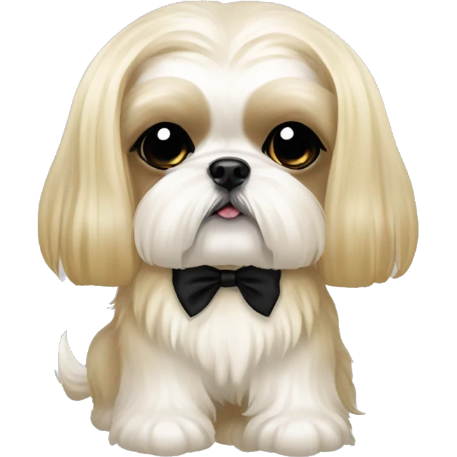 golden cream shih tzu white girl cute medium hair goth bow emoji