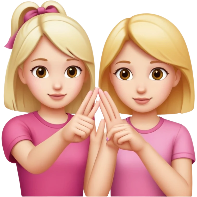 Two girls making a pinky promise  emoji