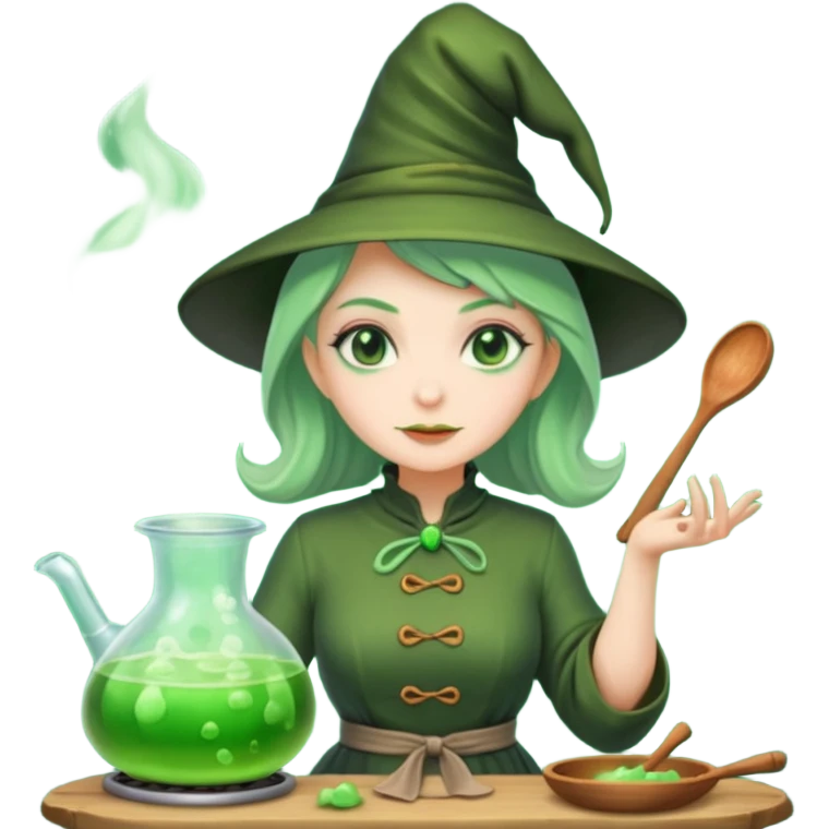 green witch cooking potion emoji