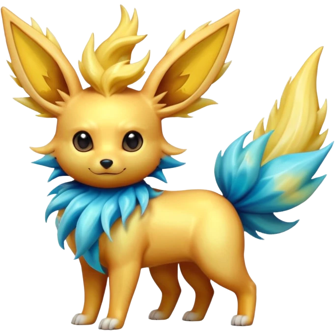 Shiny iridescent Flareon-Jolteon-Vaporeon-Fusion emoji