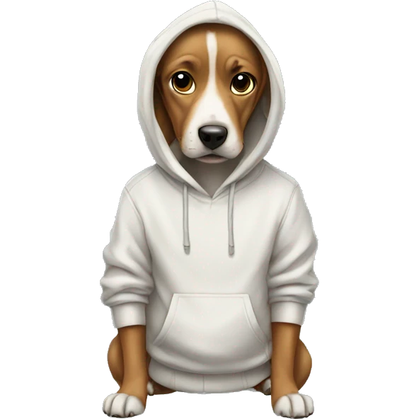 Dog wearing a hoodie emoji