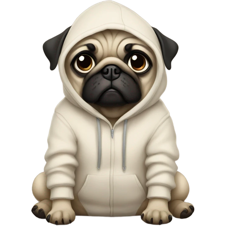 Pug with hoodie emoji