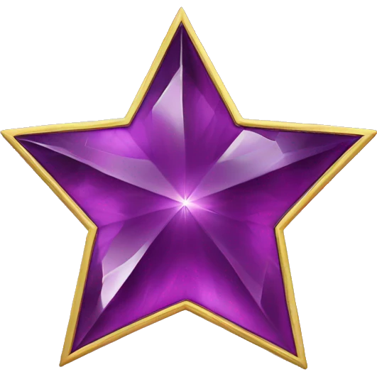 purple diamond star with gold margins emoji