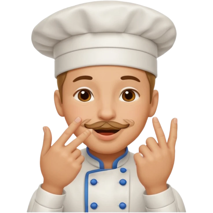 Chef with pinched fingers and kissing lips emoji emoji