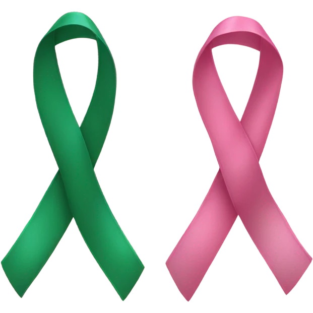 Pink and Green Ribbon  emoji