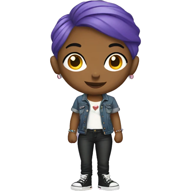 Lesbian with tattoos and piercing emoji