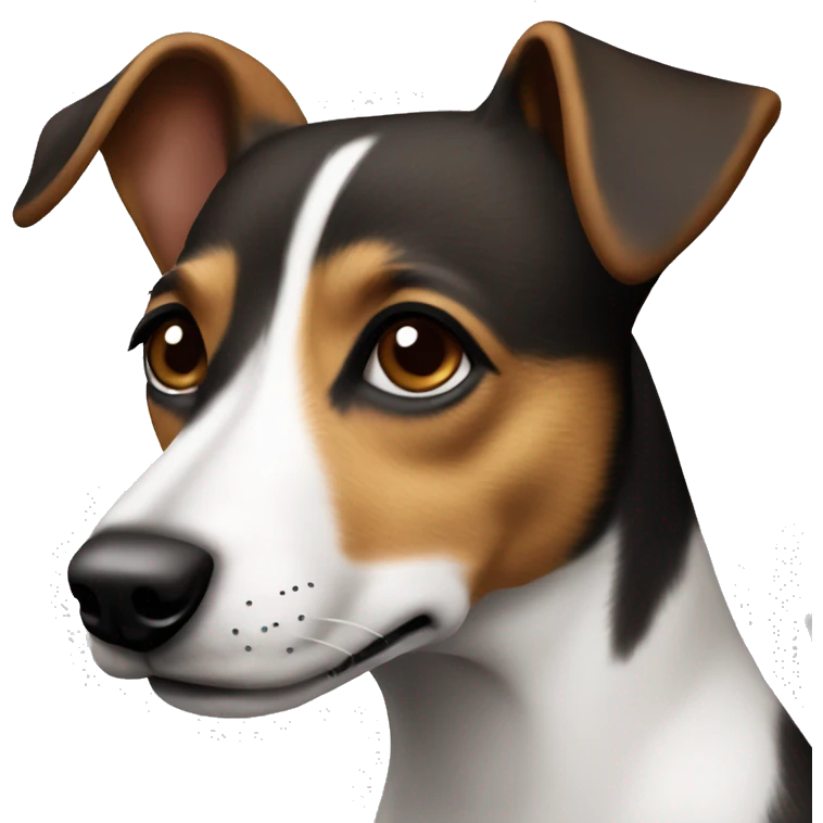 make a jack russel dog with brown face dark ears emoji