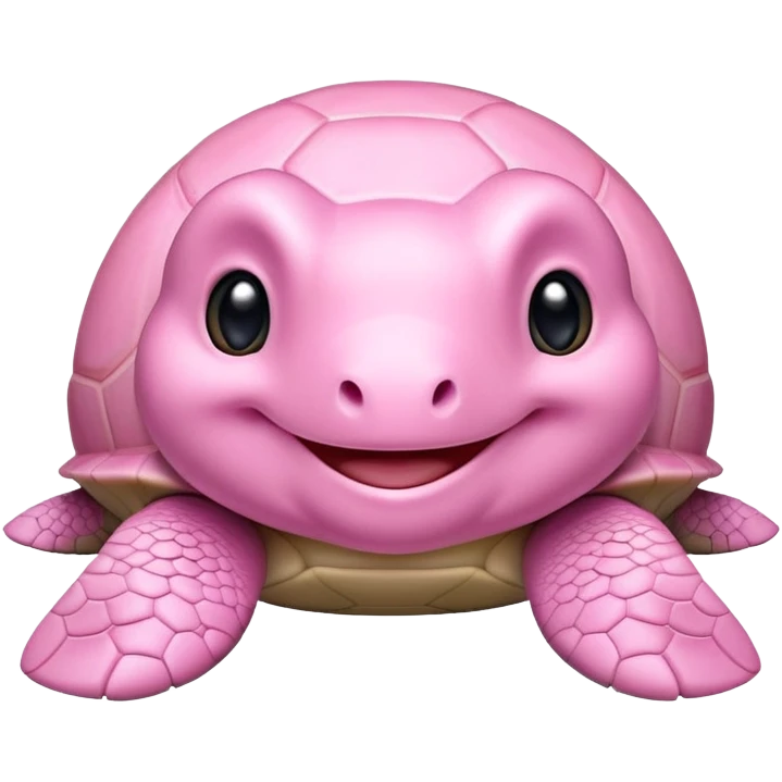 light pink turtle with cute smile emoji