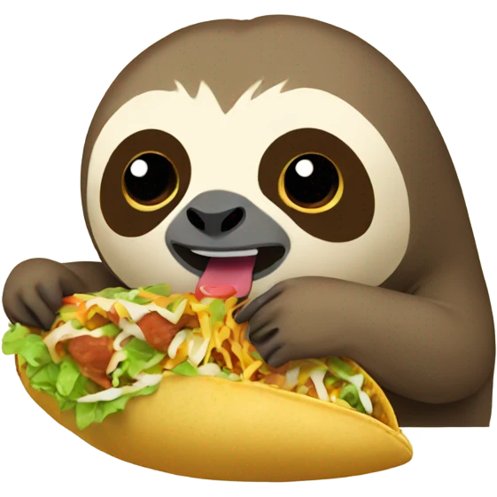 Sloth eating a taco emoji