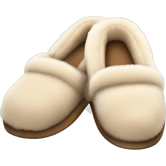 fuzzy ugg slippers light beige emoji