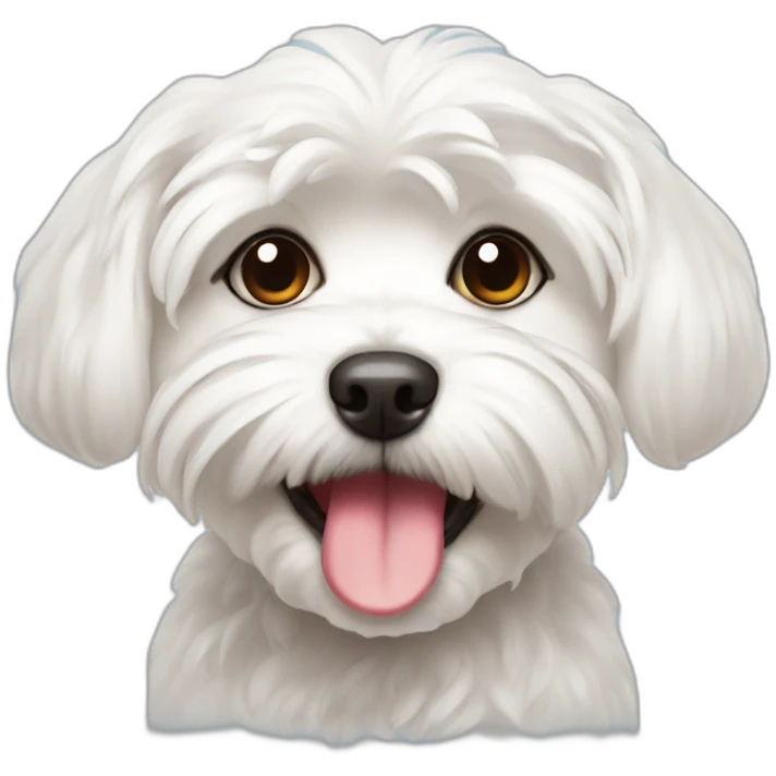 a cute maltese with her tongue out emoji