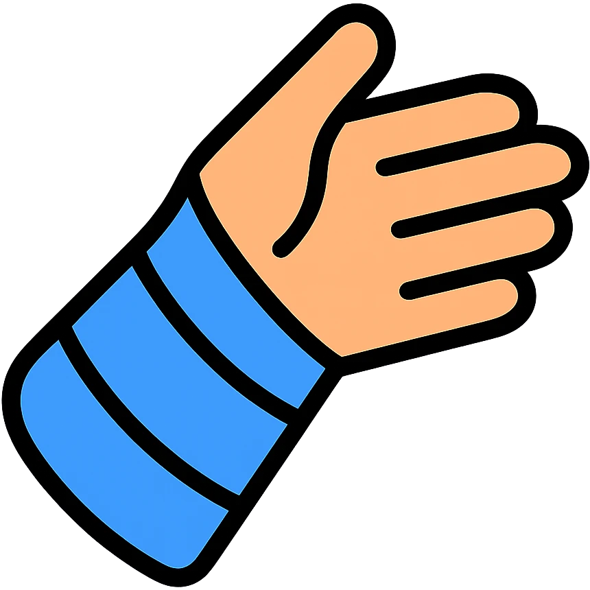 hand in a blue cast icon emoji
