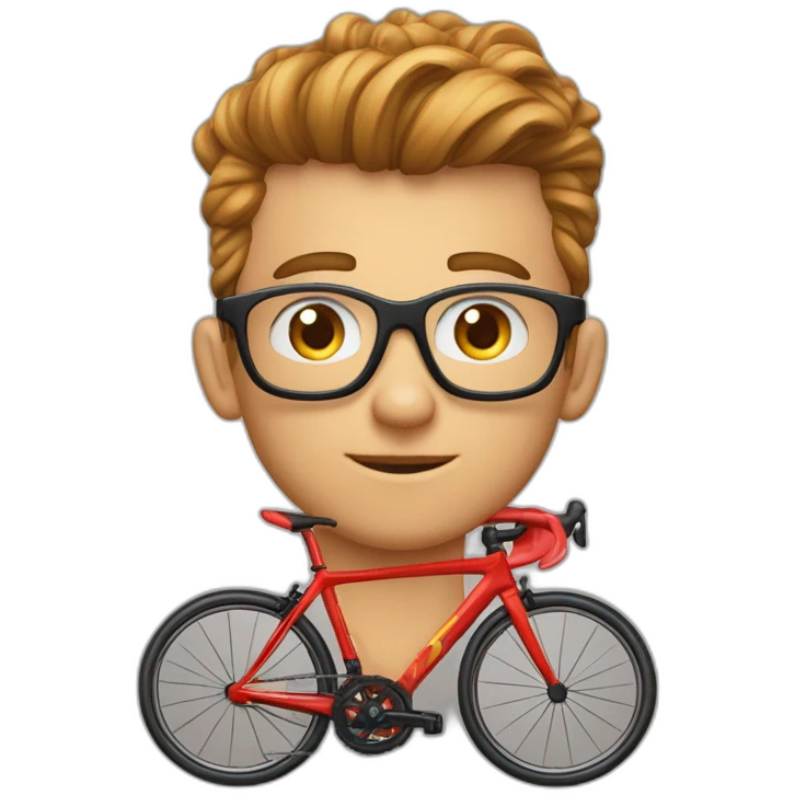 Garçon cheveux bouclés long  undercut et des lunette de cyclisme emoji
