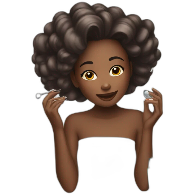 Girl doing evening beauty routine  emoji