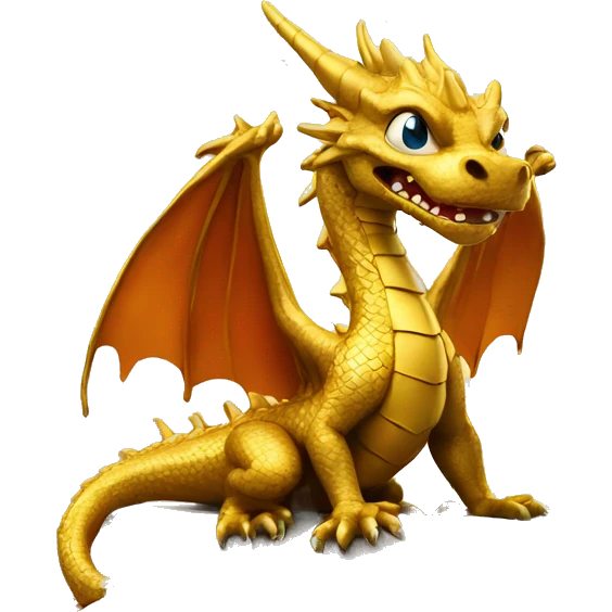Dragon sits on pile of gold emoji