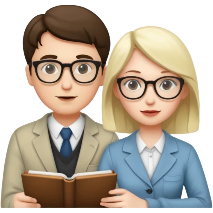 Writing professor with girlfriend emoji