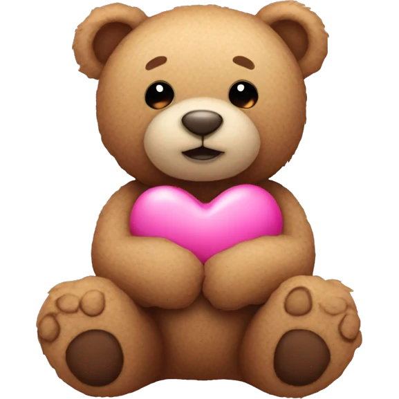 Teddy bear with pink heart emoji