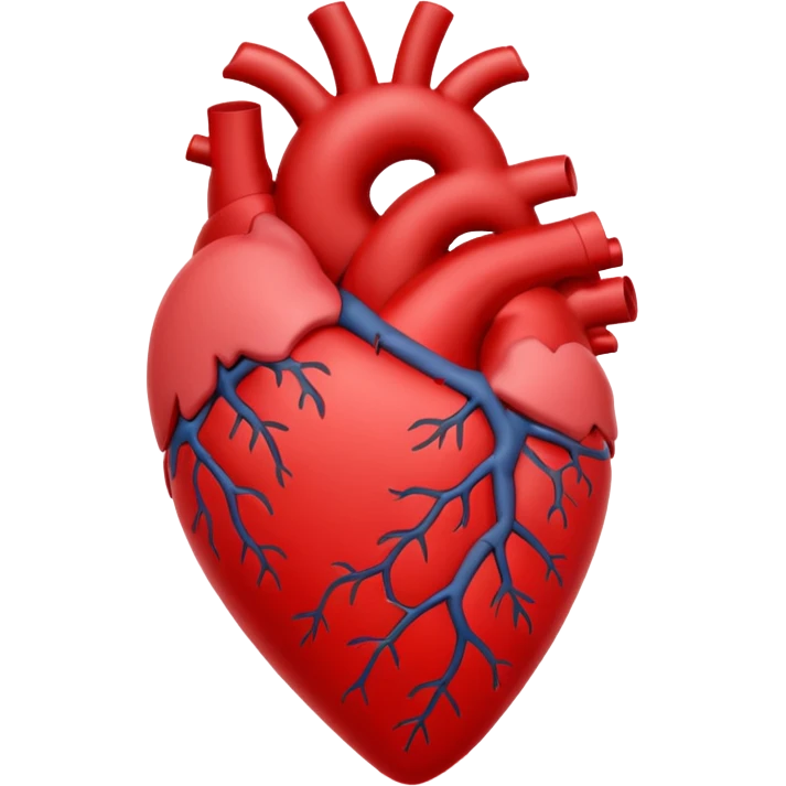Cuore anatomico con tanti cuori attorno emoji