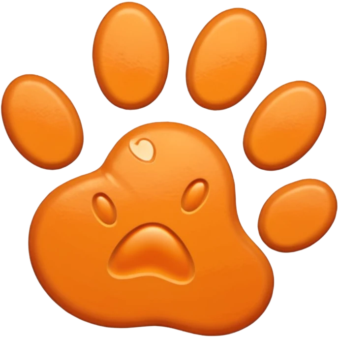 a pastel orange pawprint emoji