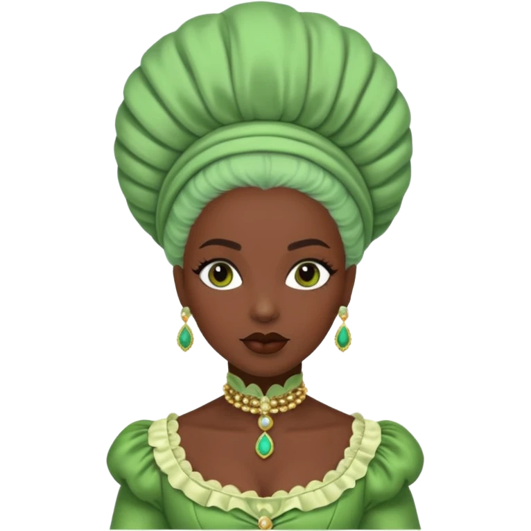 marie Antoinette green fashion dark skinned woman emoji
