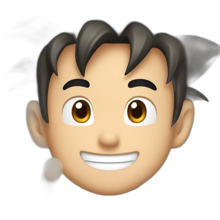 smiling goku waving goodbye emoji