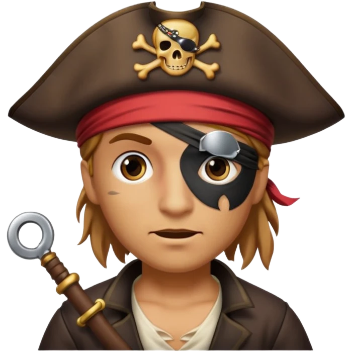 Pirata con un gráfico y un parche emoji