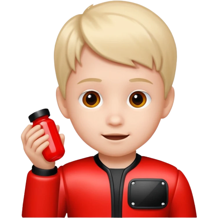 kid playing formula 1 toy emoji