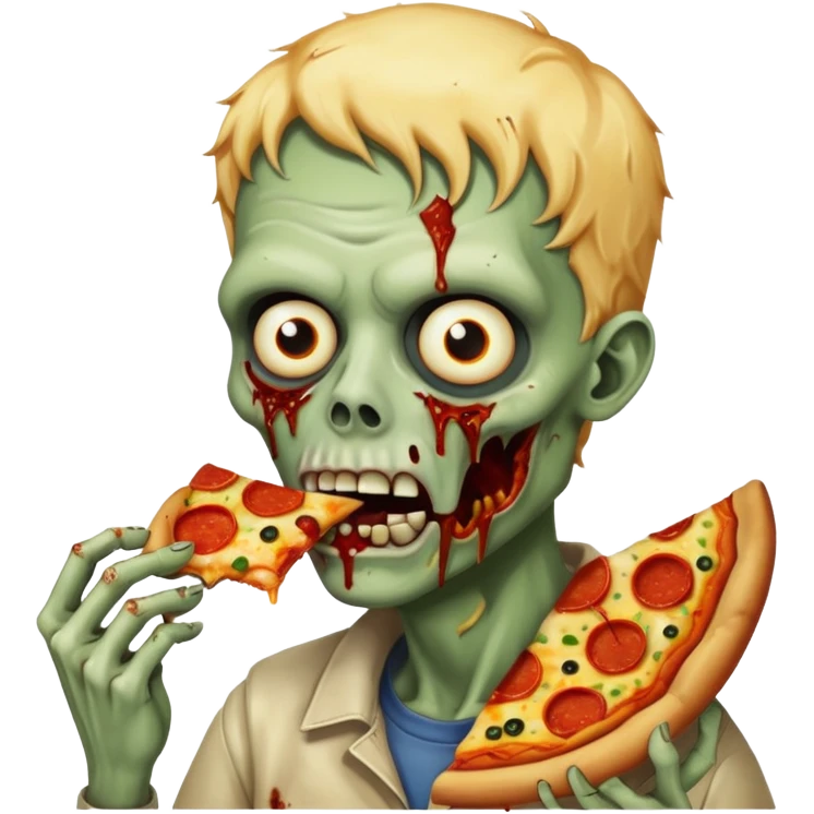zombie eating pizza slice emoji
