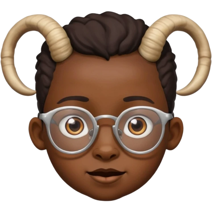 black child with goat horn and eyeglasses emoji