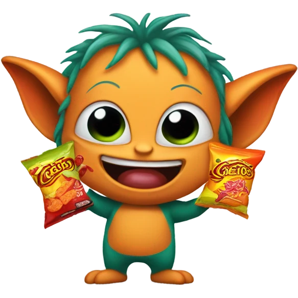 Gremlin with hot Cheetos  emoji