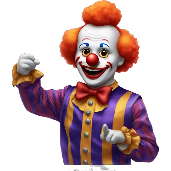 Clown pointing at mirror emoji
