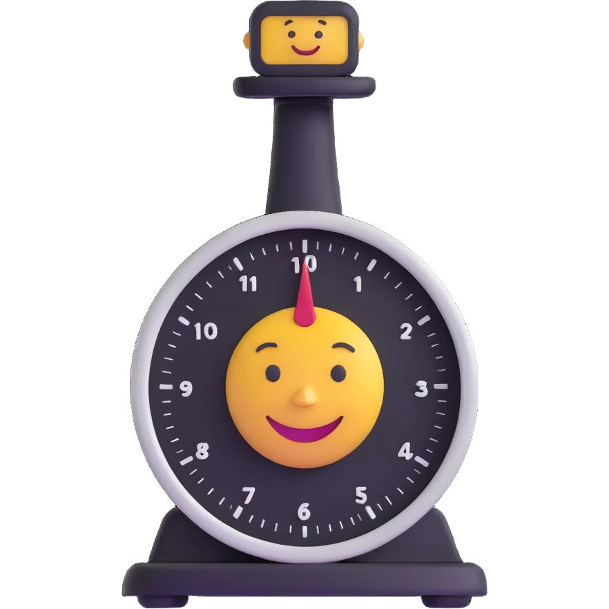scale with a smiling face on the dial emoji