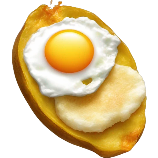 smashed plantains with fried cheese and fried egg emoji