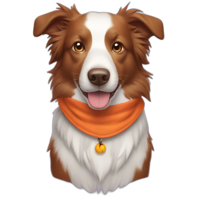red border collie wearing a halloween costume emoji