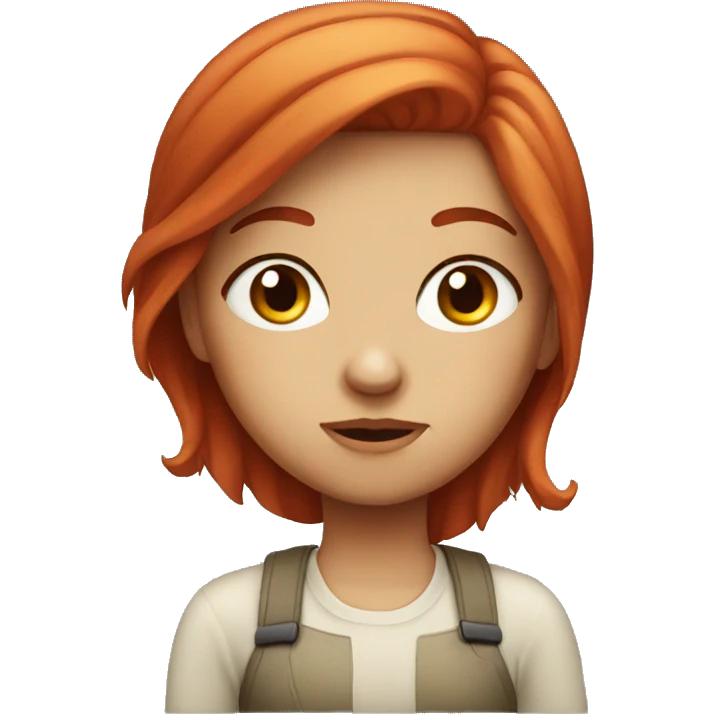red haired girl giving side eye emoji