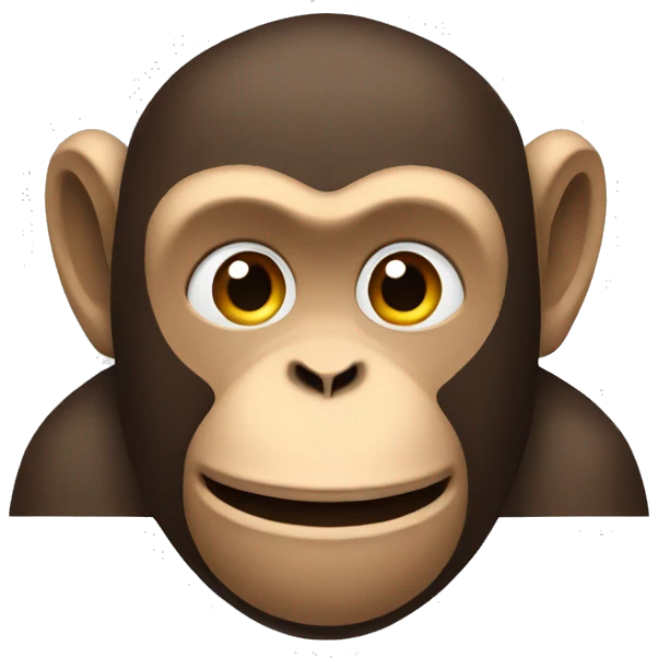 A monkey with a Top  emoji