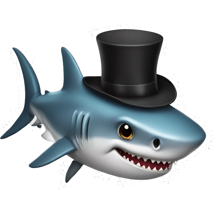 shark with tophat emoji