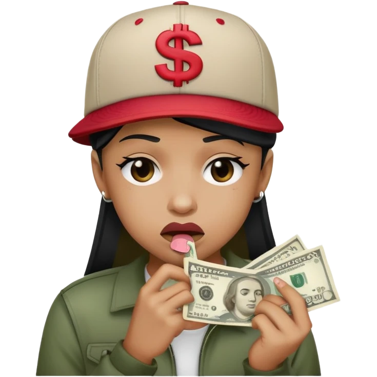 Sad lip bite money thug SnapBack  emoji