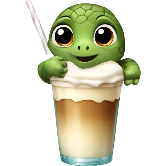 A turtle drinking a milkshake  emoji