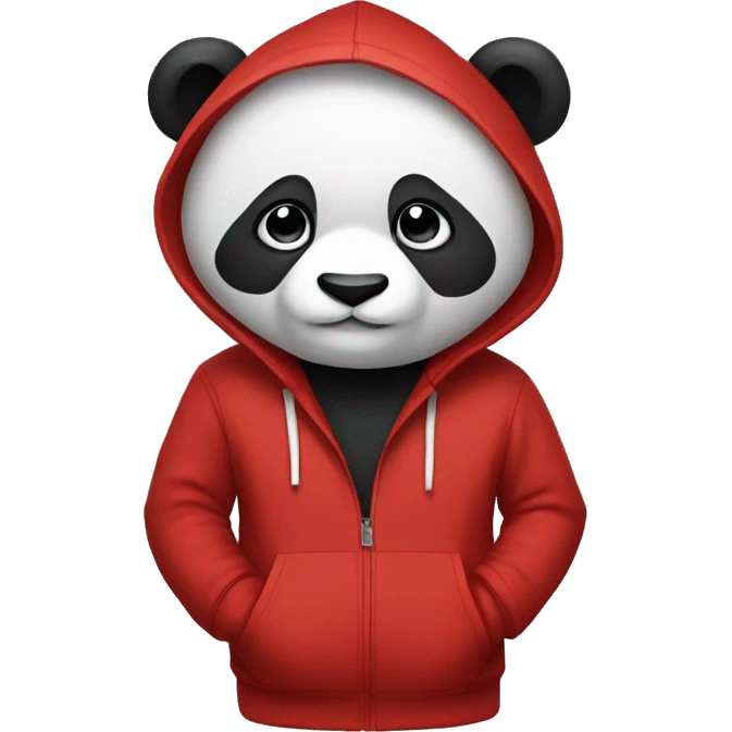 Panda with a red hoodie emoji