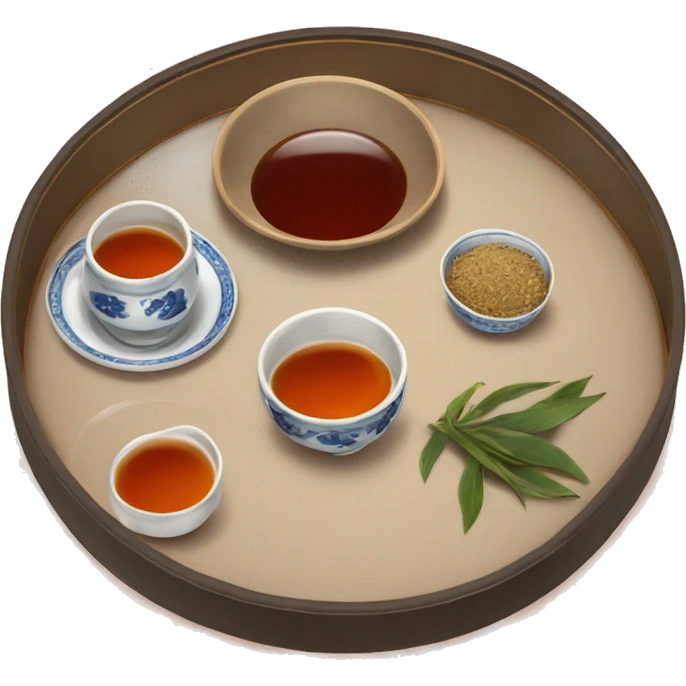 chinese tray with tea emoji