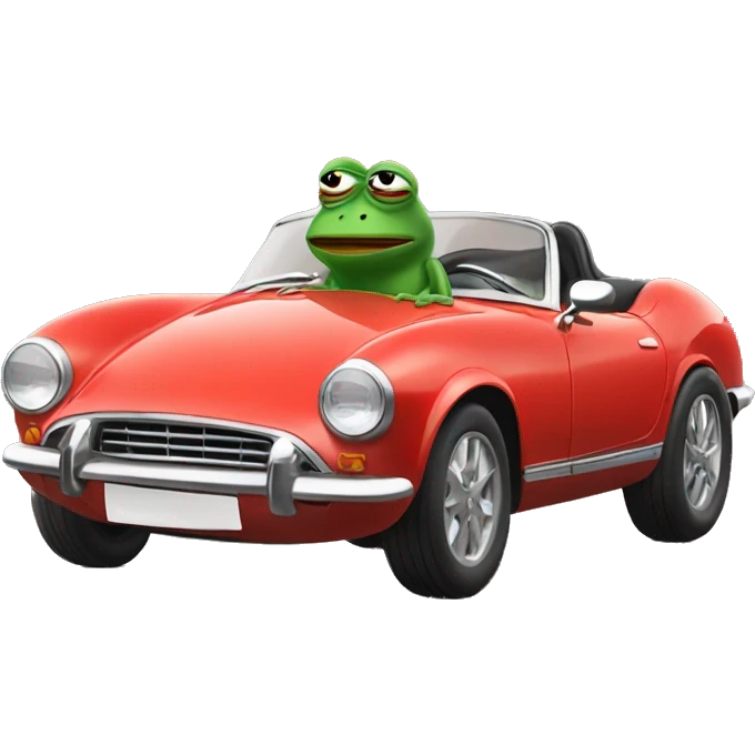 pepe the frog in a sports car emoji