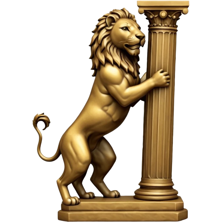 leone che regge una colonna (scultura) emoji