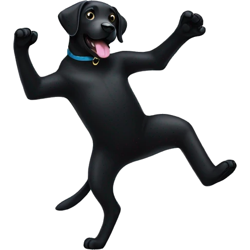Black labrador dancing emoji